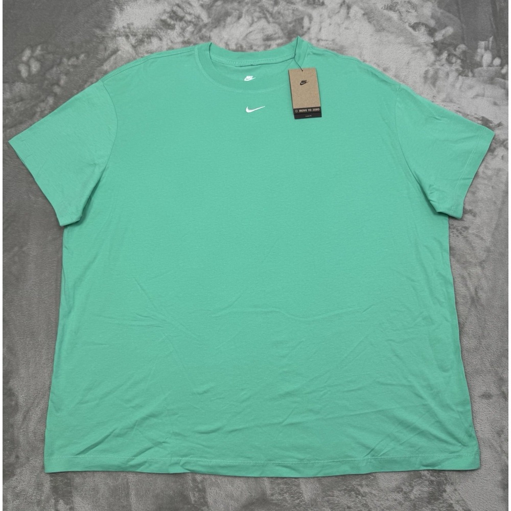 Nike T-Shirt Womens 2XL XXL Teal Green Short Sleeve Tee Center Swoosh Logo Y2K